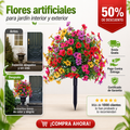 Flores artificiales para jardín interior y exterior.