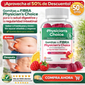 Gomitas de fibra Physician’s Choice para la salud digestiva y la regularidad intestinal - Sabor a frambuesa y limón - Sin azúcar añadido y veganas - Gomita diaria para adultos