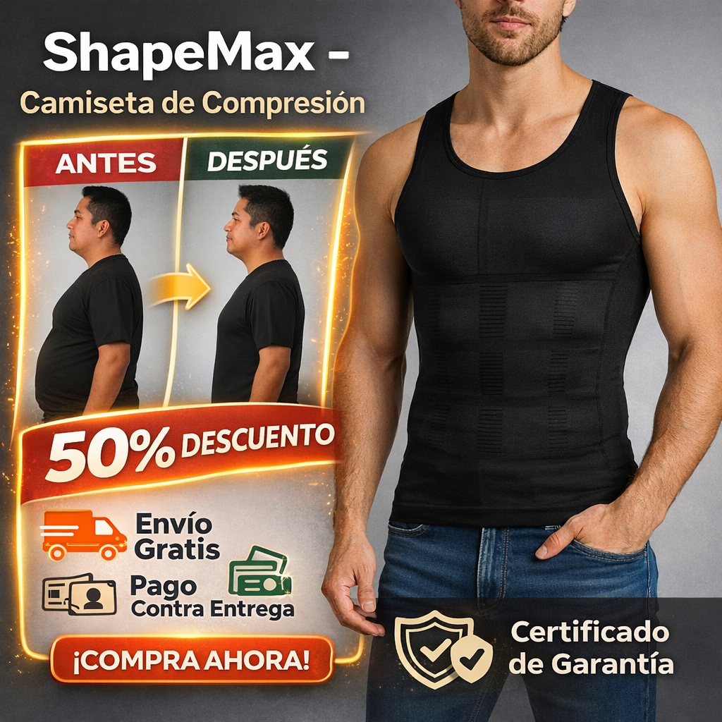 ShapeMax™ Camiseta Moldeadora Abdomen Plano al instante